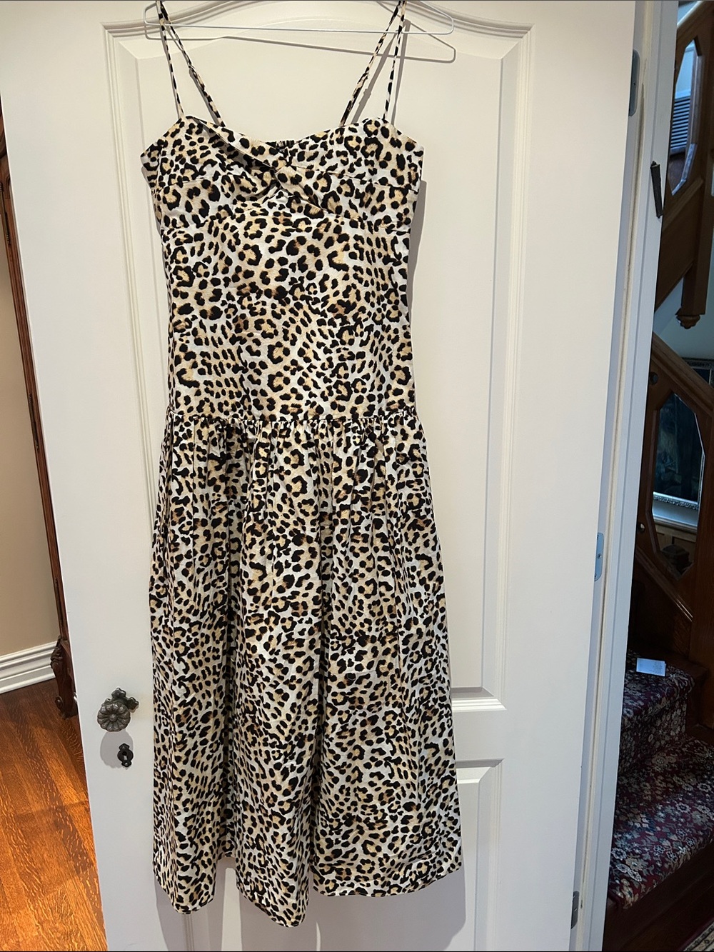 Express Leopard Print Maxi Dress in Black and Cream